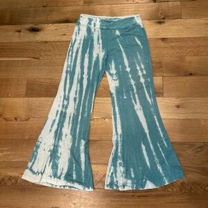 Women's Teal Tie-Dye Flared Pants